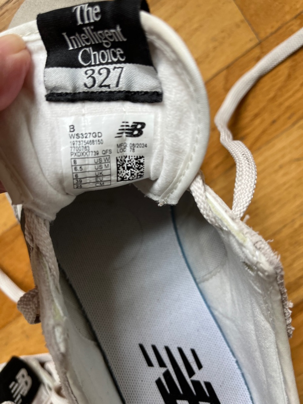 New Balance White, Beige and Black Retro Sneakers - Picture 3 of 5